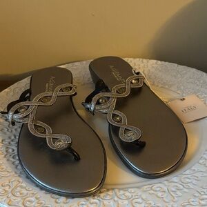 A. Giannetti Metallic Sandals Size 6.5